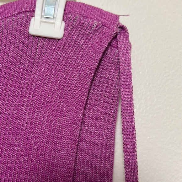 Free People (NWT) Pink Knit Faux Wrap Skirt w/straps - Sz Large - Picture 4 of 8